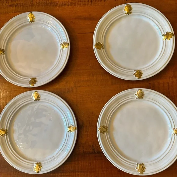 White and gold salad plates - Picture 1 of 5